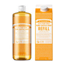 Dr. Bronner'S - Pure-Castile Liquid Soap Bottle & Refill Carton Made With 82% Less Plastic (Citrus, 32 Oz) - Face, Body, Hair, Laundry, Dishes & More, Super-Concentrated, Organic, Vegan, Non-Gmo