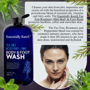 Tea Tree Rosemary Mint Foot & Body Wash 16.9 Fl. Oz. -Fights Body Odor & Skin Irritation | Moisturizes Skins | For Men & Women