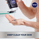 Nivea Men Deep Active Clean Charcoal Body Wash, Exfoliating Body Wash For Men With Natural Charcoal, 3 Pack Of 16.9 Fl Oz Bottles