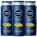 Nivea Men Energy Body Wash With Mint Extract, Cedarwood And Mint Body Wash For Men, 3 Pack Of 16.9 Fl Oz Bottles