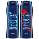 Suave Men Body Wash Variety 2-Pack  Refreshing Body + Face Wash, Cedarwood & Mandarin + Energizing Sport Body + Face Wash, Bergamot & Wood, 18 Oz Ea