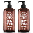 Viking Revolution Men'S Body Wash - Sandalwood, Skin Cleaning Agent - Mens Natural Body Wash With Vitamin E And Rosemary Oil - Shower Gel Liquid Soap, 12 Fl Oz (Pack Of 2)