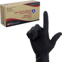 Dynarex Safe-Touch Black Disposable Nitrile Exam Gloves, Powder-Free, Used In Healthcare And Professional Settings, Law Enforcement, Tattoo, Salon Or Spa, Medium, 1 Box Of 100 Gloves