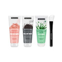 Freeman Exotic Blends Facial Mask 4 Piece Set, Peel-Off & Jelly Masks, Cleansing, Pore-Clearing & Hydrating Facial Masks, For All Skin Types, Includes Silicone Mask Brush, Vegan & Cruelty-Free