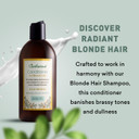 Just Nutritive Conditioner For Blonde Natural & Color-Treated Hair, Brassy Tones Neutralizer, No Purple Dye, Deep Nourishment, Silicone Free, Phthalate Free, Paraben Free, 8 Oz. Bottle