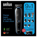 Braun Hair Clippers For Men, 9-In-1 Beard, Ear & Nose Trimmer, Body Grooming Kit, Cordless & Rechargeable With Gillette Proglide Razor, Black/Blue, 9 Piece Set
