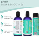 Pura D'Or Sleek & Smooth Cream (8Oz) Anti-Frizz Formula For Easy-To-Comb, Detangled, And Moisturized Hair, Softening & Strengthening With Organic Aloe Vera, Cedarwood Oil & Lemongrass Oil