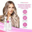 Tri Design Aerogel Hairspray 10.5 Oz., Hydrating Shampoo 10.5 Oz. And Daily Hydrating Conditioner 10.5 Oz. - Color Safe Shampoo And Conditioner With Hairspray For Women And Men