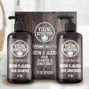 Viking Revolution Biotin Mens Shampoo And Conditioner Set - Eucalyptus Shampoo And Conditioner Set With Jojoba Oil And Mint Oil - Peppermint Oil Hair Conditioner For Men (17 Oz)