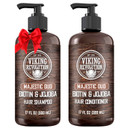 Viking Revolution Majestic Oud Mens Shampoo And Conditioner Set With Biotin And Jojoba Oil - Natural Hair Shampoo And Hair Conditioner For Men With Vitamin B5 - Mens Shampoo For Thinning Hair (17Oz)