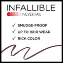 L'Oreal Paris Makeup Infallible Never Fail Original Mechanical Pencil Eyeliner With Built In Sharpener, Brown, 0.008 Oz