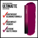 Maybelline Color Sensational Ultimatte Matte Lipstick, Non-Drying, Intense Color Pigment, More Mauve, Purple Mauve Pink, 1 Count