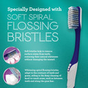 Gurunanda Gentle Giant Toothbrush With Dual Action Flossing Spiral Bristles, Non-Slip Ergo Dexa Grip, Helps In Teeth Whitening, Bpa Free, (4 Count)