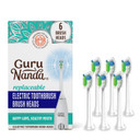 Gurunanda Replacement Sonic Brush Head (Pack Of 6) - Compatible With Gurunanda Sonic Toothbrushes - Round-Ended, Soft Bristles To Help With Plaque Control & Teeth Whitening - Iprx Waterproof (White)