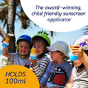 Solar Buddies Refillable Roll On Sponge Applicator For Kids, Adults, Families, Travel Size Holds 100Ml Travel Friendly For Sunscreen, Suncream And Lotions (Blue)