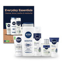 Nivea Men Sensitive Skin Care Set For Men, Face Wash, 5 Fl Oz + Body Wash, 16.9 Fl Oz + Shave Gel, 7 Oz + Soothing Post Shave Balm, 3.3 Fl Oz + Face Lotion Spf 15, 2.5 Fl Oz