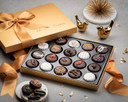 Hazel & Creme Gold Cookie Gift Box - Chocolate Box 20 - Gourmet Food Gift - Mothers Day, Birthdays, Anniversary, Corporate, Holiday Gifting