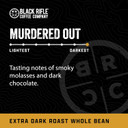 Black Rifle Coffee Company Murdered Out (Extra Dark Roast) Whole Bean Coffee, 12 Ounce Bag Of Coffee Beans, Extra Dark Roast Coffee Beans, Extra Dark Roast With Bold Aroma And Smoky Flavors