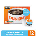 Dunkin' French Vanilla Flavored Coffee, 10 Keurig K-Cup Pods