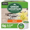 Green Mountain Coffee Roasters French Vanilla Decaf Keurig Single-Serve K-Cup Pods, Light Roast Coffee, 96 Count (4 Packs Of 24)