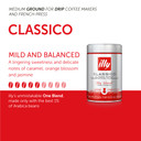 Illy Drip Coffee - Ground Coffee - 100% Arabica Ground Coffee  Classico Medium Roast - Notes Of Caramel, Orange Blossom & Jasmine - No Preservatives  Mild & Balanced  4.4 Ounce