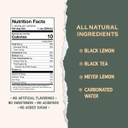 Rishi Tea Black Lemon Sparkling Botanicals Sparkling Water - Organic, Unsweetened, Zero Added Sugar, Caffeinated, Real Plants, Virtus Botanicals - 12 Oz (Pack Of 12)