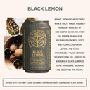 Rishi Tea Black Lemon Sparkling Botanicals Sparkling Water - Organic, Unsweetened, Zero Added Sugar, Caffeinated, Real Plants, Virtus Botanicals - 12 Oz (Pack Of 12)