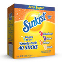 Sunkist Soda Variety Pack, Singles To Go Orange, Strawberry, Grape And Peach (40 Total Sticks)