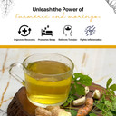 Blue Tea - Turmeric Moringa Tea - 15 Tea Bags || Ayurvedic Blend || Immunity Booster - Herbal Tea Ingredients - Caffeine Free - Non-Gmo - Vegan - Gluten Free - Healthy Tea | Reusable Tin Pack