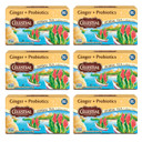 Celestial Seasonings Ginger + Probiotics Herbal Tea, Caffeine Free, 16 Tea Bags Box, (Pack Of 6)