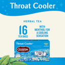 Celestial Seasonings Throat Cooler Herbal Tea, Caffeine Free, 16 Tea Bags Box