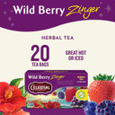 Celestial Seasonings Raspberry Zinger Herbal Tea, Caffeine Free, 20 Tea Bags Box