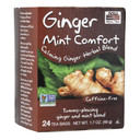 Now Foods, Give A Tea Ginger Mint Comfort Tea, Caffeine-Free, Calming, Tummy-Pleasing, 24-Count