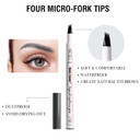 Music Flower Eyebrow Pen, Liquid Eyebrow Pen, Waterproof Brow Pencil with Micro-Fork Tip, Smudgeproof Long Lasting Fine Sketch Microblading Pen, Dark greyDark grey