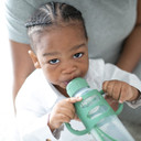 Dr. Brownã¢ÂS Milestones 100% Silicone Baby Bottle Handles, Narrow, Blue, Green, Gray, 3 Pack, 4M+