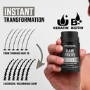 Viking Revolution Gray Hair Fibers For Thinning Hair Men - Thick Fiber For Bald Spot Cover Up - Hair Building Fibers With Kerating And Biotin - Hair Fiber For Men For Thicker And Fuller Look (0.52Oz)