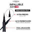 Lã¢ÂOrã£Â©Al Paris Cosmetics Infallible Grip Precision Felt Eyeliner, Smudge Resistant, Long Lasting Waterproof Eyeliner, Black, Black, 0.03 Fl Ozblack