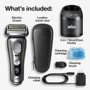 Braun Electric Razor For Men, Series 9 Pro 9465Cc Wet & Dry Electric Foil Shaver With Prolift Beard Trimmer, Cleaning & Charging Smartcare Center, Head Shavers For Bald Men, Noble Metal