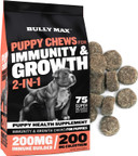Bully Max Complete Puppy Starter Kit - High Protein 5Lbs Food, Immunity 75 Pcs Chews & Puppy Vitamins 30 Tabs Bundle - Optimal Growth & Development For All Breeds, Small Dogs, Large Breed Pups