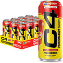 C4 Energy Drink X Cherry Popsicle, Carbonated Sugar Free Pre Workout Performance Drink With No Artificial Colors Or Dyes, 16 Oz, Pack Of 12