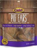 Cadet Natural Pig Ears For Dogs, Long Lasting & Natural Chew Treats For Dogs, 25 Count
