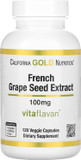 California Gold Nutrition French Grape Seed Extract, Vitaflavan, 100 Mg, 120 Veggie Capsules