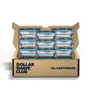 Dollar Shave Club | 6-Blade Club Razor Refill Cartridges, 12 Count | Precision Cut Stainless Steel Blades With A Built-In Trimmer Blade On The Back, Designed For An Extra Close Shave, Silver/Blue