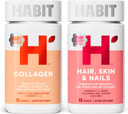 Habit Inner Beauty Bundle - Collagen (60 Capsules) + Hair Skin & Nails (60 Capsules), Supports Skin Hydration & Integrity, Hair & Nail Strength, Non Gmo