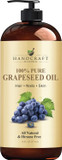 Handcraft Blends Grapeseed Oil - 16 Fl Oz - 100% Pure And Natural - Premium Grade Oil For Skin And Hair - Carrier Oil - Hair And Body Oil - Massage Oil - Cold-Pressed And Hexane-Free