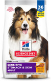 Hill'S Science Diet Sensitive Stomach & Skin, Adult 1-6, Stomach & Skin Sensitivity Support, Dry Dog Food, Chicken Recipe, 36 Lb Bag