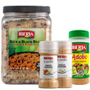 Iberia Garlic Powder, 9.1 Oz + Iberia Onion Powder, 7.5 Ounce + Iberia Rice And Black Beans Jar 3.4 Lb. + Iberia Adobo Without Pepper, 16 Oz
