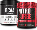 Jacked Factory Nitrosurge Shred Thermogenic Pre-Workout In Black Cherry & Bcaa In Fruit Punch For Body Recomposition, Muscle Building And Recovery
