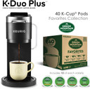 Keurig K-Duo Plus Coffee Maker, Single Serve K-Cup Pod And 12 Cup Carafe Brewer, With Green Mountain Favorites Collection K-Cup Pods, 40 Count