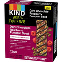 Kind Seeds Fruit & Nuts Snack Bar, Dark Chocolate Raspberry Pumpkin Seed | 5G Protein, High Fiber, Gluten Free Bars, 1.4 Oz, 12 Count